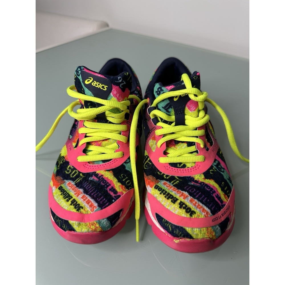 Asics LA Marathon Edition 2015 Women's Running Shoes Size 6,5 Yellow Blue‎ T55AQ